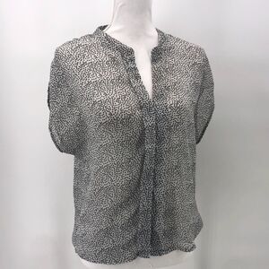 Hale Bob Sheer Black White Blouse S